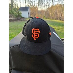 New Era San Francisco Giants 59FIFTY Fitted Hat Black Orange MLB Size 7 1/2